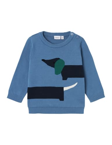 NAME IT Baby - Jungen Nbmkavin Knit Strickpullover, Coronet Blue, 62 EU
