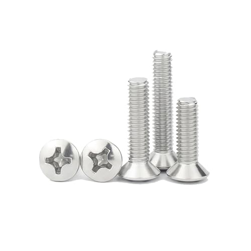 5/10/20/50/100pcs M2 M2.5 M3 M4 M5 M6 304 ステンレス GB820 皿頭小ネジ(十字穴付き)(10mm,M2.5 100pcs)