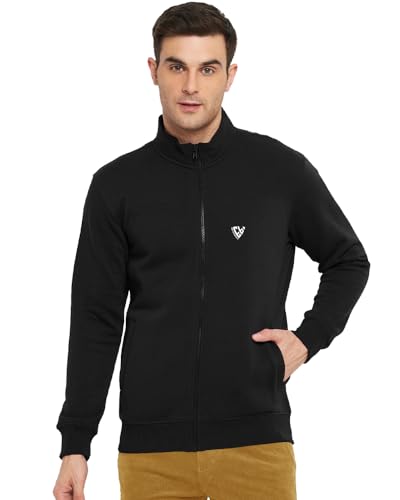 Image of EYEBOGLER Men's Solid Henley Neck Full Sleeves Regular Fit Sweatshirt