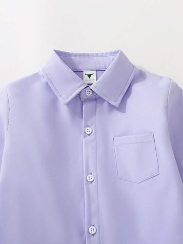 Image of Shirt for Kids | Long Sleeve Club Collar Shirts | Formal and Casual Wear | Stylish Solid Shirt for Boys and Girls | Regular Fit Buttoned and Chest Pocket