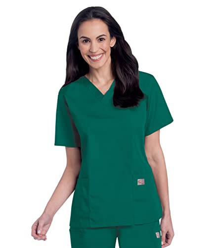 Landau Scrub Zone Relaxed Fit 2-Pocket V-Neck Scrub Top for Women 70221