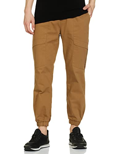 Amazon Brand - Symbol Men's Stretchable Cargo Jogger Pants | Chinos | Casual Trousers (Slim Fit) (Brown_30), Mid Rise