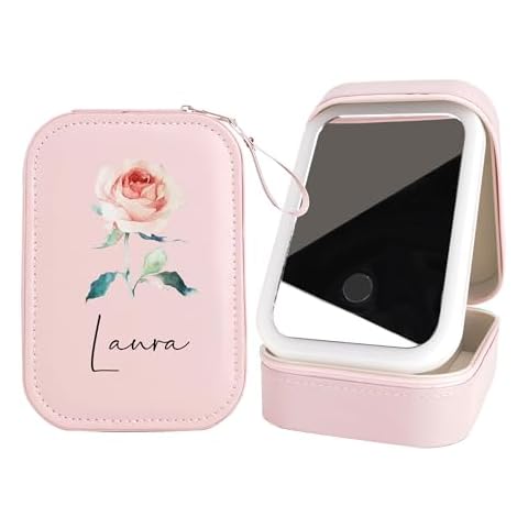Personalised LED Mirror Travel Jewellery Box Cover