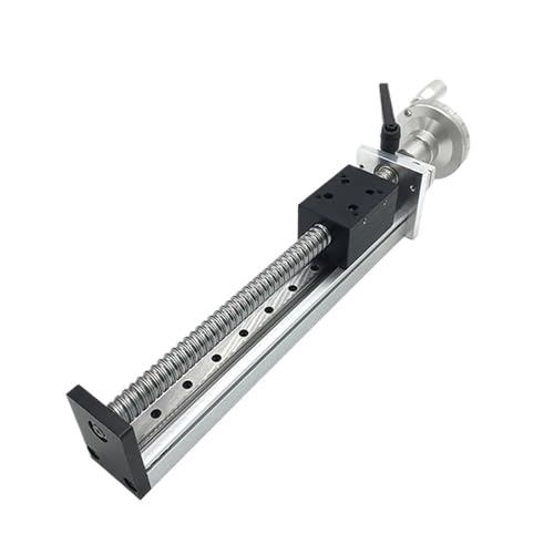 Dual Optical Axis Manual Sliding Table Rail Guide Manual Linear Rail Guide Motion Slide Stage SFU1204 100-500mm Effective Stroke Handwheel Aluminum Sliding Table(300mm Stroke)
