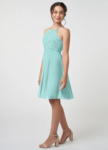 Girls's Sleeveless Bridesmaid Dresses for Junior Flower Girl Dress Sleeveless Aqua Jr Bridesmaid Dresses for Girl 7-16 Little Infant Junior Formal Gown4