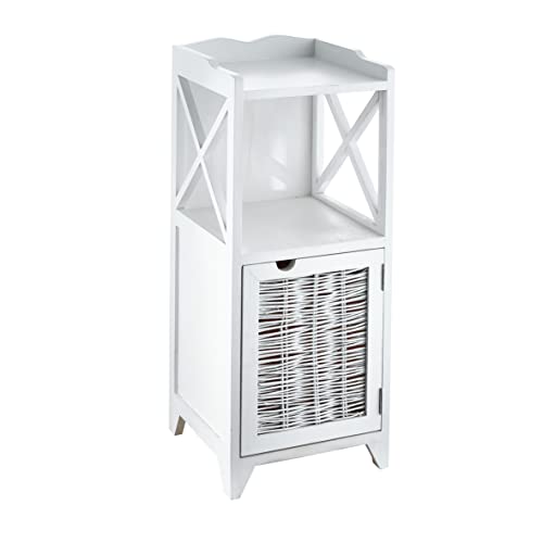 Baroni Home Table de Chevet en Bois, Paulownia, Porte et étagères, Medium
