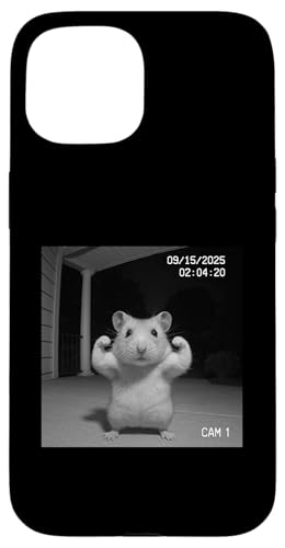 Funny Hamster Flexing On Security Camera X}zP[X iPhone 15 p