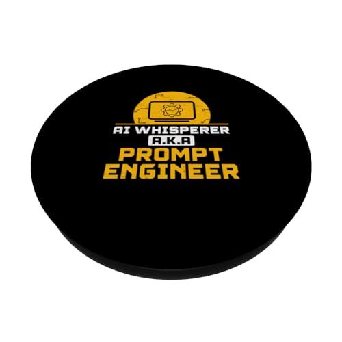 AI Whisperer Funny Prompt Engineer For An AI Prompt Creator PopSockets Swappable PopGrip, Black - Image 2