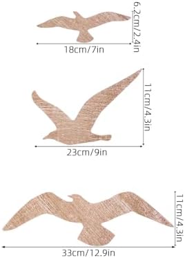 Milisten Wooden Bird Wall Art 3 Pcs Swallow Sculptures Flying Birds Wall Decor Coastal Decor for Beach House Lake House Farmhouse Scandinavian Rustic Home