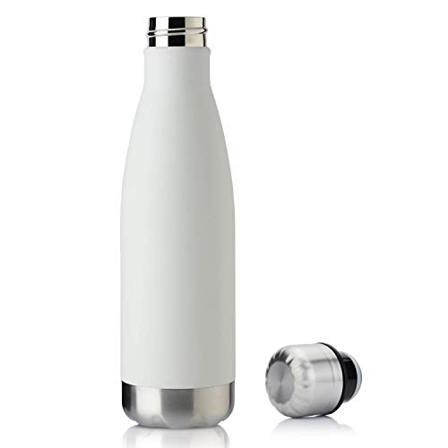 MEWAY 17oz Sport Water Bottle 12 Pack Vacuum Insulated Stainless Steel Sport Water Bottle Leak-Proof Double Wall Cola Shape Water Bottle,Keep Drinks Hot & Cold (White,12 Pack) by MEWAY - Image 4