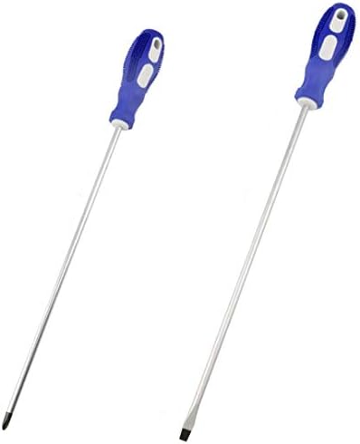 Nxtop 12-inch long Screwdriver Magnetic Tip Cross Head Flat Head NO.2 Screwdriver 2pack
