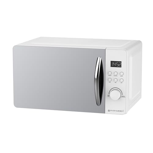 PYRAMIDEA Four à micro-ondes numérique avec gril Porte en miroir 20 litres Puissance 800W Couleur...