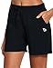 Baleaf Women's Activewear Yoga Lounge Shorts with Pockets Black Size L