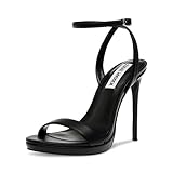 Steve Madden Women's Wafer Heeled Sandal, Black, 7.5