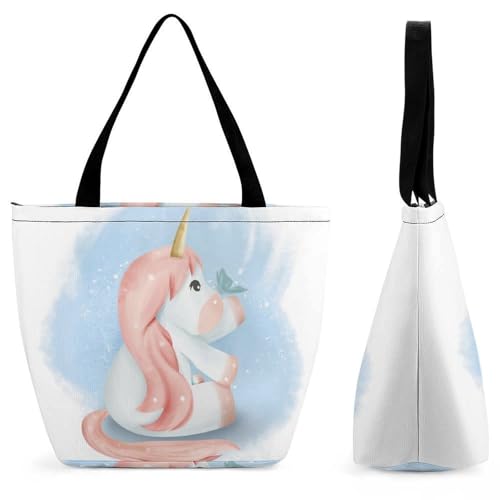 Sac à main licorne papillon grand cabas chic de voyage 28.5x18x32.5cm