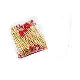 xiaopang 50/100個/セット レッドハート フルーツスティック 使い捨て 竹製 バレンタインデー パーティー用品 ウェディング ブライダル シャワー 誕生日装飾 (キャンディ、50個)