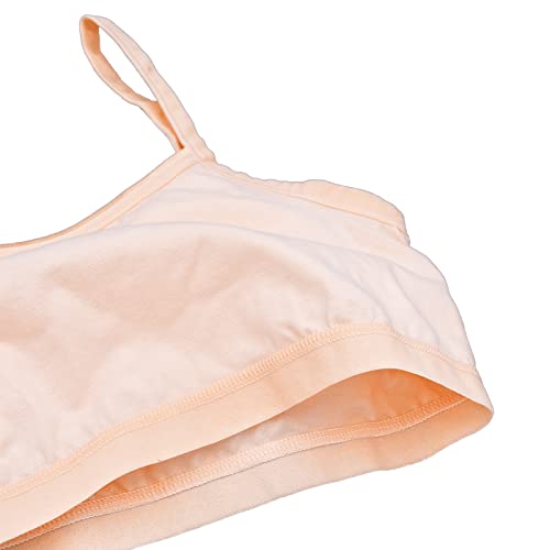 Vearin Big Girls' Cotton Training Crop Bra With Padding,Starter Bras For Girls Pack Of 4 White #TOP4