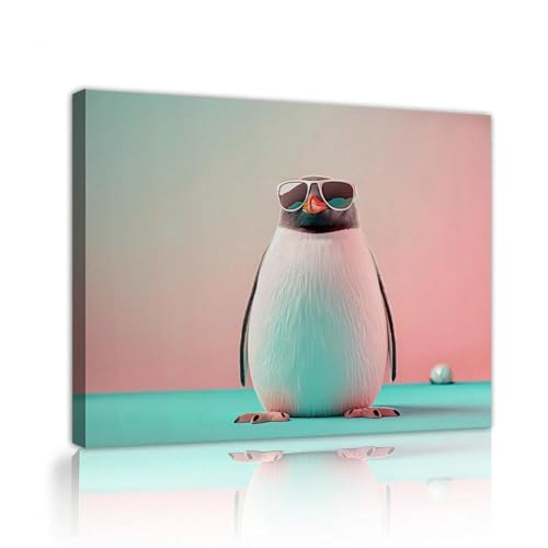 Toile pingouin art mural pour décorer une chambre d'enfant ou un espace bureau moderne