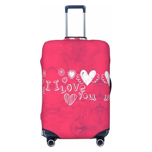 Valentine'S Heart Print Luggage Suitcase Cover Protector Luggage Washable Covers With Concealed Zipper