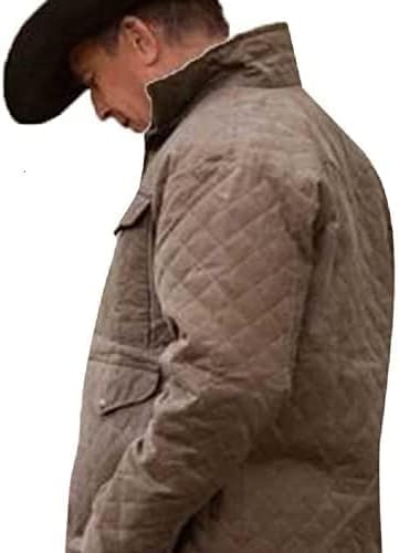 Yellowstone John Kevin Costner Brown Cotton Quilted Jacket For Men3