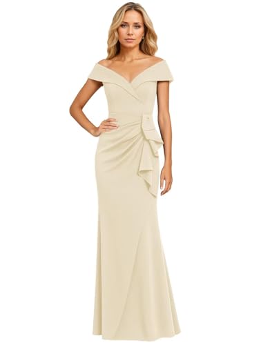 IIF Satin Mother of The Bride Dresses 2025 Off Shoulder Mermaid Long Formal Evening Party Gown IIF171