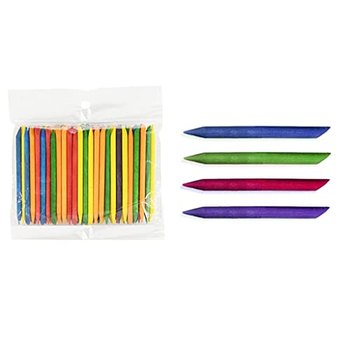 Double End Art Wood Stick Cuticle Wooden Cuticle Pusher For Rhinestone Picker Dotting Pen For Home And Salon