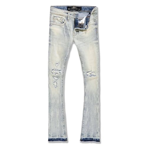 Jordan Craig Boys Sean Knee Shred Stacked Jeans (Iced Lager)