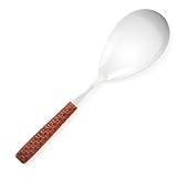 MACKENZIE-CHILDS Everyday Serving Spoon, Stainless-Steel Spoon for Cooking, Leather
