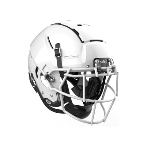 Schutt F7 VTD Collegiate Football Helmet, EGOP NB VC Facemask Attached, Large, White Cover