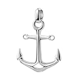JEVELION Silberkette Anker-Anhänger 925 Silberanhänger, Silberschmuck für Damen und Herren. Mit Halskette 925 Silber - Kettenlänge 55 cm.