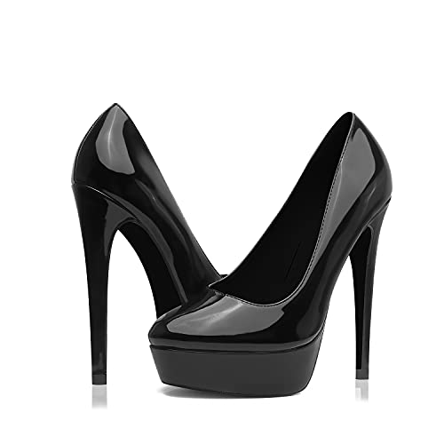 Elisabet Tang Women's Platform High Heels Pumps Shoes Peep Toe 5.5 inch Stilettos Slip On for Dress Wedding Party Prom4