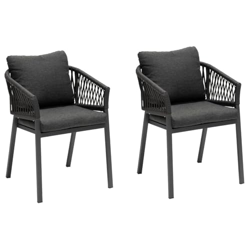 Hespéride - Lot de 2 Fauteuils de Jardin Oriengo Anthracite & Graphite