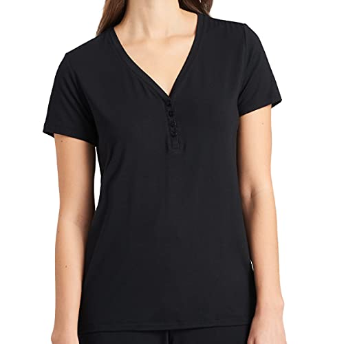 Schiesser Damen Schlafshirt Kurzarm Modal mit Knopfleiste-Mix + Relax...