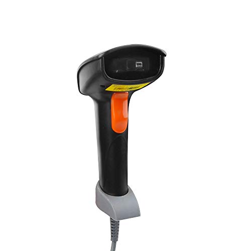 Lecteur de codes-barres USB 2D rapide et précis, douchette filaire laser noire de haute précision