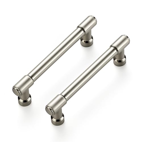 Image of Ravinte 2 Pack 3-3 /4 Inch Hole Center Solid Kitchen Cabinet Handles Brushed Nickel Dresser Pulls Cabinet Drawer Pulls for Kitchen Cupboard Hardware