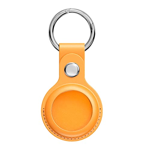 Chaveiro Case Couro Proteção Capa Compatível com AirTags (Amarelo)