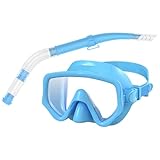 Trockenschnorchel für Erwachsene | Tauchschnorchel und Brille - Panorama Weitsicht Silikon Gesichtsabdeckung Set für Wassersport Schwimmen Training Strandausflug Unterwasser