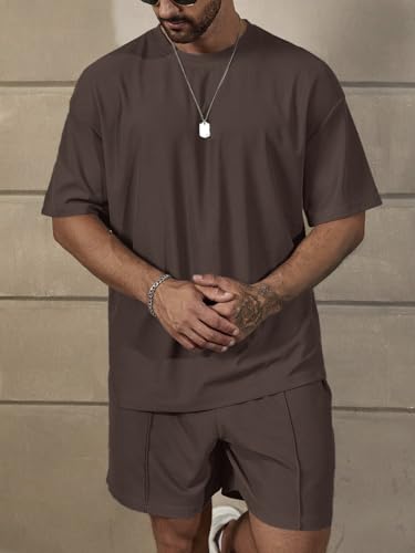 Image of Vogaan Men's T-Shirt and Shorts Set | Top & Shorts Night Suits Set | Night Wear for Men | Holiday Outfits for Men's