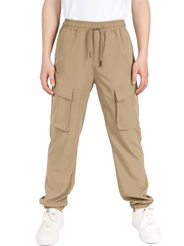 Pantalones joggers carga niños impermeables casual con cordón elástico