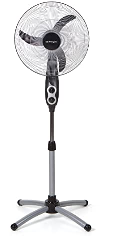 Orbegozo SF 0156 - Ventilador de pie oscilante oval, 3 velocidades, temporizador, 45 cm diámetro hélice, altura ajustable, 60 W