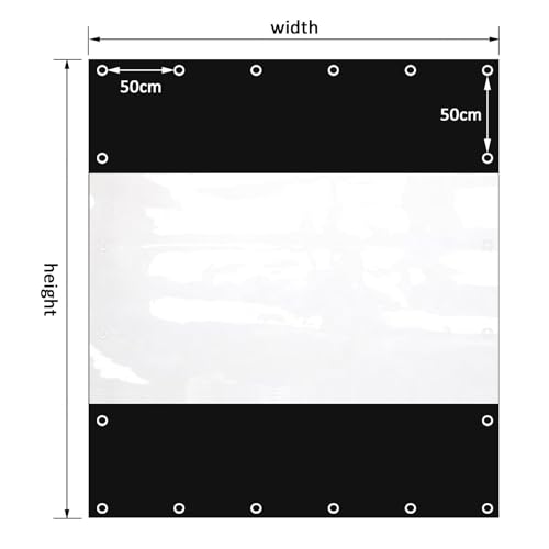 Lona transparente de vinilo impermeable de 3.8 x 2.2 m para paneles laterales 5