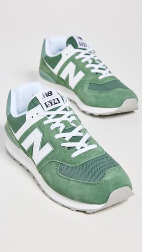 Image of New Balance Unisex 574 V2 Familiar Ground Sneaker,Green /White,Men 11.5 / Women 13