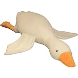 BDHD かわいい柔らかい動物のぬいぐるみガチョウ/アヒルの枕クッション腹枕枕子供のおもちゃ女の子ギフト置物大きな白いガチョウの睡眠枕ぬいぐるみ動物排気枕枕人形大きなガチョウの人形クッション腹枕子供のおもちゃ女の子ギフト装飾品 ((ひんやり,130cm))