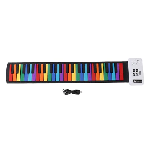 49 Keys Roll Up Piano Keyboard for Kids Beginners, Portable Foldable USB Rechargeable with Recording and Playback Functions for Learning and Practice