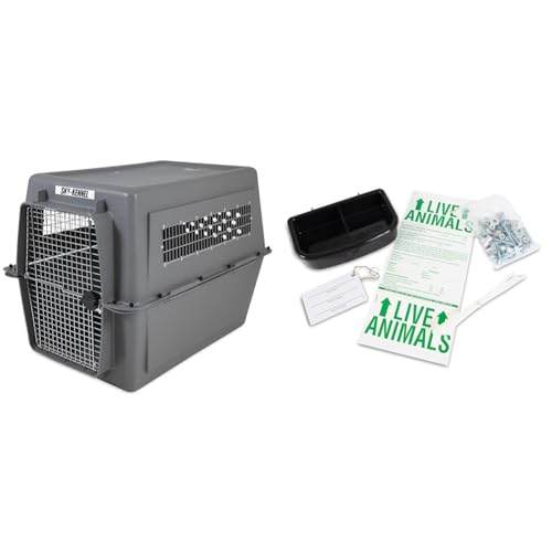 Petmate Sky Kennel, 48 Inch, IATA Compliant Dog Crate for Pets 90-125lbs, Made in USA & 290300 Kennel Travel Kit for Pets