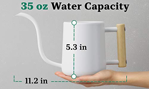 Indoor Watering Can With Long Spout - 35Oz White Watering Can For Indoor Plants - Cute Watering Can Indoor - Small Watering Can For Indoor Plants - Indoor Plant Watering Can - Houseplant Watering Can #TOP5