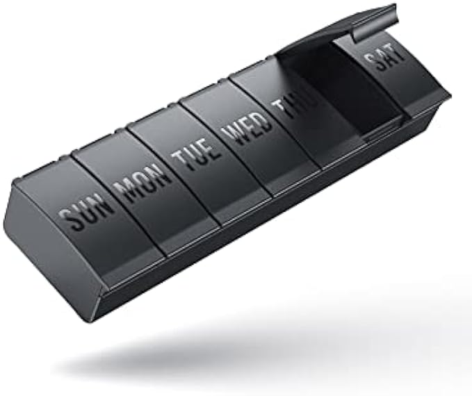 Barhon Large Pill Organizer Weekly, Daily Vitamin Case Box Large Capacity Compartments, 7 Day Pill Containers for Medicine Supplements Fish Oil