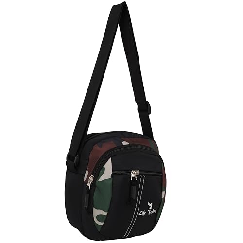 Image of LIFE TODAY Sling form Men and Women | Cross Body Travel Bags | Pouch for Men and Women | One Side Shoulder Bag (Black)
