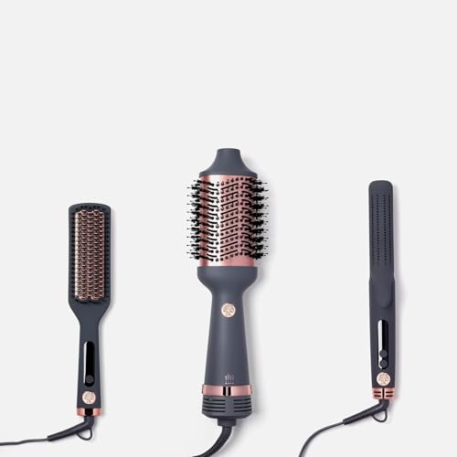Hairitage Up in The Air Volume Brush + Hair Straightening Hair Dryer - Ceramic Tourmaline - One Step Blow Brush + Volumizer - Bouncy Blown Hair - 2 Speeds of