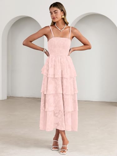 Image of Simplee Womens Summer Strapless Maxi Dress 2026 Boho Floral Off Shoulder Wedding Guest Dresses Tiered Beach Long Sundress